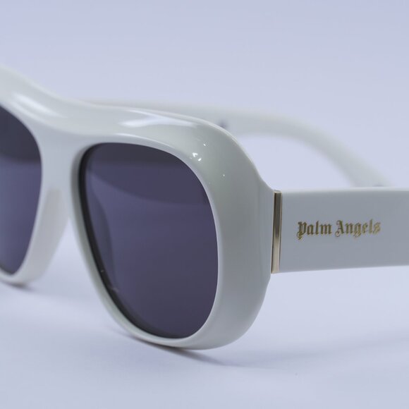 Palm Angels PERI103 ELFIN 0107 Sunglasses White Aviator Frame, Grey Lenses - Picture 2 of 9